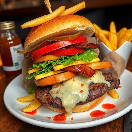 A long Gatsby sandwich overflowing with chips, steak, and sauces, a Cape Town staple