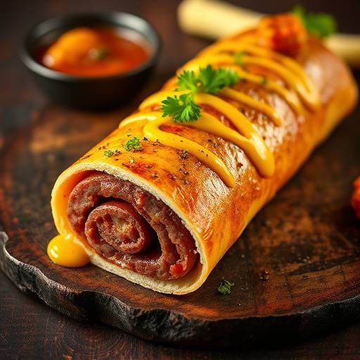 Grilled Boerewors served on a roll with mustard and chutney